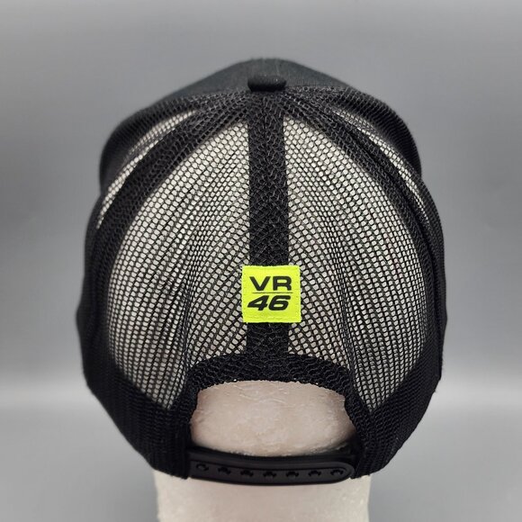 VR46 Valentino Rossi Racing Trucker Hat Black Mesh Snapback Cap OSFA - Picture 3 of 9